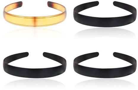 4 Pieces Women'S Headbands, Non-Slip Women'S Hairbands, Face Wash Headbands, Makeup Headbands, Plastic Solid Color Headbands, Comfortable Wide Headbands