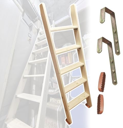 Bunk Bed Ladders Only, 3 4 5 6 8 9 10 12 Rung Bunk Bed Ladder Replacement Single Ladder/Angle Side Ladders with Hook Brackets, Stable Floor Climbing Ladder Kids Indoor(Brown,200cm(78 5/7IN)(6.6FT))