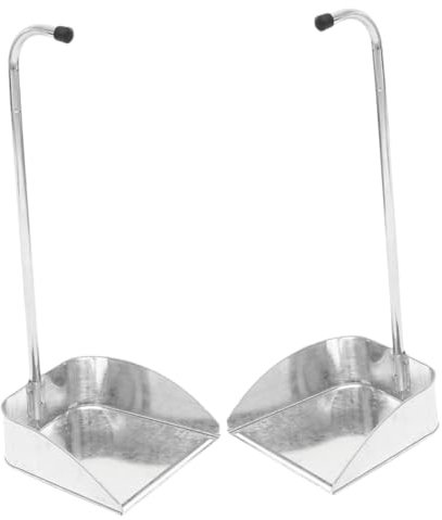 Beavorty 2piezas Pala De Basura De Mango Recogedor Metálico Galvanizado para Oficinas y