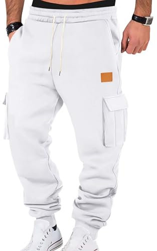 Pantalon De Travail Casual Pantalon Randonnée Pantalon Tactique Grande Taille Militaire avec Poches Pantalons Leger Chic Vêtements Mes Commandes Blanc M
