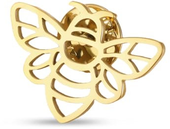 Honigbiene Brosche Edelstahl Schmetterling Brosche Insekt Thematische Anstecknadeln Schmuck (Gold Biene Brosche)