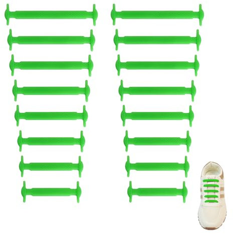 SUBAUM Lacci Scarpe Elastici Senza Nodo per Bambini e Adulti,No Tie Lacci in Gomma Impermeabile per Scarpe Sneakerboots,Stivali e Scarpe Casual,Stringhe Scarpe in Silicone,Verde