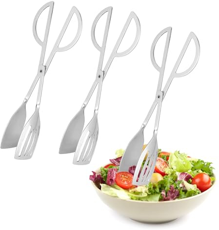 Axincardarm Stainless Steel Serving Buffet Salad Tongs 3 Pack