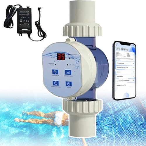 Cloratore Per Piscine, Generatore Di Cloro Salino Intelligente, Wi-Fi Integrato (Telecomando Tramite App), Con Funzione Di Pulizia Automatica + Allarme Salinità, Per Piscine Da 10 A 45m³ 5.0g/h
