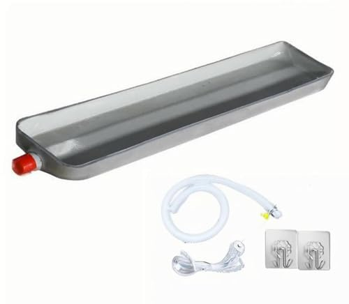 Galvanized Air Conditioner Drip Pan, Central Air Conditioning Fan Coil Drain Pan, Portable Air Conditioner Drain Tray, Suitable for Split AC(82x12x3cm/32x5x1in)