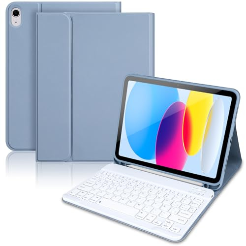 Custodia tastiera per iPad 11a Gen (A16) / 10a generazione (11/10,9 pollici) 2025/2022, supporto per penna e tastiera ricaricabile, illuminazione, [Italiano] Magnetico rimovibile Bluetooth Tastiera