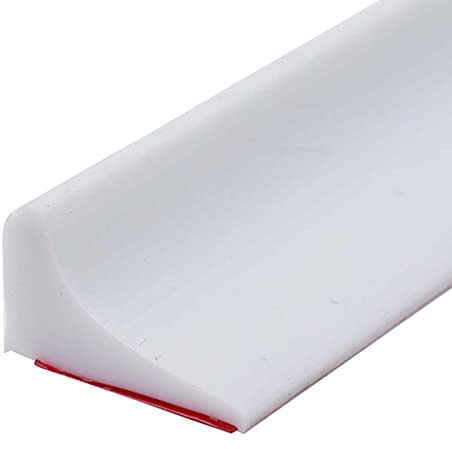 Luxvara 2M Silicone Doccia per Acqua Barriera, Guarnizione Porta, Autoadesivo Silicone Doccia per Barriera Stop Acqua Soglia, Striscia di Tenuta di Separazione Asciutta e Bagnata (Bianco)