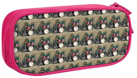 Federmäppchen mit Jazz-Trommel-Druck, leicht, für Schule, Uni, Büro, Reisen, Jungen, Mädchen, Erwachsene, rose, Einheitsgröße, Schulranzen-Set