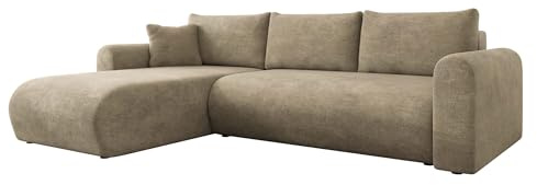 Mirjan24 Ecksofa Eliwo, Design Eckcouch, Couch mit Schlaffunktion und Bettkasten, Wohnlandschaft, Bettfunktion L-Form Sofa, Ottomane universell (Lumo 30)