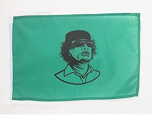 AZ FLAG - Flagge Libyen Mit Khadafi - 45x30 cm Mit Kordel - Libyen Fahne 30 x 45 Cm - Flaggen
