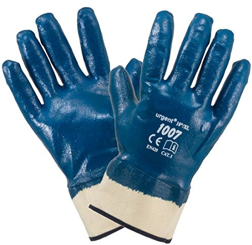 Urgent 12 PAAR Arbeitshandschuhe Sicherheitshaschuhe Handschuhe Baumwolle Nitril GR.10 (1007)