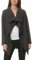 Malito Damen Mantel kurz mit Wasserfall-Schnitt | Trenchcoat mit Gürtel | weicher Dufflecoat | Parka - Jacke 3041 (dunkelgrau)