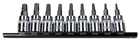 US Pro Bergen 9PC 3/8 DR Torx Plus Security Bit Sockets On Rail