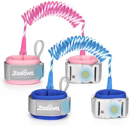 Zooawa Toddler Leash for 2,3,4 Years Old Boys Girls, 2 Pack, Blue+Pink
