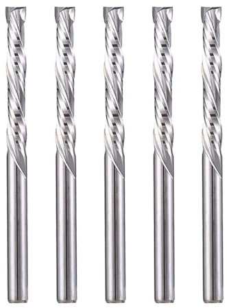 EU_HOZLY 3.175 x 22 mm UP & Down Cut Two Flauti Spiral Carbide Mill Tool Cutter per fresa CNC Router compressione legno bit confezione da 5