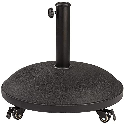 AKTIVE 53899 - Support Parasol Ciment avec Roues Garden Circulaire, Gris, 25 kg