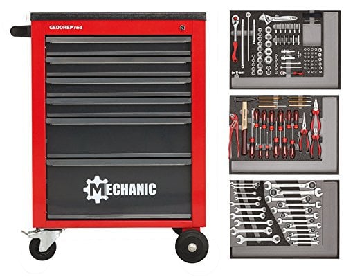 GEDORE red Werkzeugsatz im Werkstattwagen MECHANIC 129-teilig