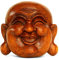 G6 Collection Holz-Wandmaske, lachend, lächelnder, glücklicher Buddha-Kopf, Statue, handgeschnitzt, freistehend, Skulptur, handgefertigte Figur, Heimdekoration, Wandbehang, glückliche Buddha-Maske