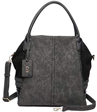 collezione alessandro Große Schultertasche Maxim in modischem Materialmix mit Umhängeriemen 35cm x 31cm x 20cm