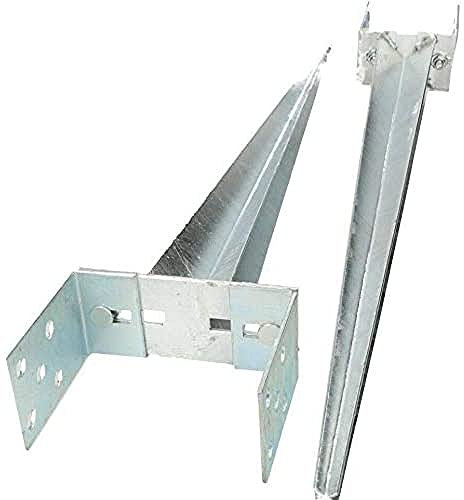 KOTARBAU® Support de Poteau a Enfoncer 0 – 160 mm Support Poteau Bois Pied de Poteau Reglable Galvanisé à Chaud Acier Argent Ancre à Enfoncer Fixation Poteau Bois Douille de Sol