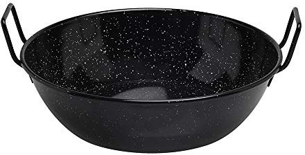 Metaltex - Sarten Honda Esmaltada, Acero Esmaltado. Color Negro 36 cm