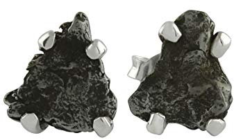 Starborn Roh Meteorit -Campo del Cielo- Edelstein Ohrstecker 925 Sterling Silber