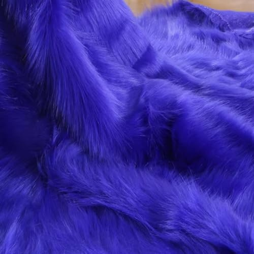 StoffBook royalblau langhaarfell teddyfell stoff zum nähen & basteln, kunstfell langhaar, plüschstoff, fellimitat für kinder, diy, teddystoff, fellstoff kleben, b701