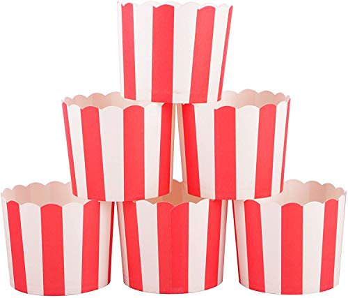 Webake 50 Stück Muffin Förmchen Papier in Weiß und Rot, Kuchenkörbchen für Cupcake im Backtage, Geburtstage, Teekränzchen, Hochzeiten und Partys