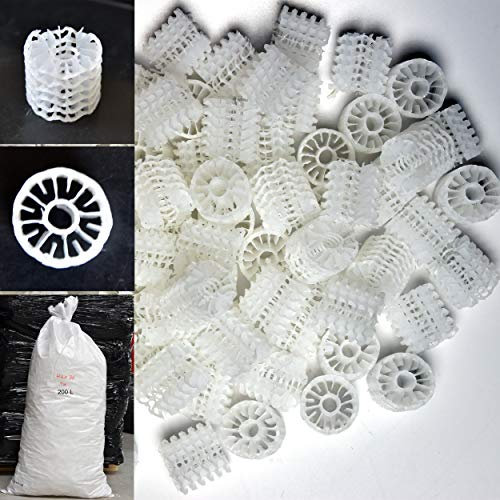 STÖHR HEL-X® Helix H2X36-35/36 mm - Farbe: Weiß - biocarrier Filtermedium für Biokammer Koi Teich Filter Füllkörper Filtermaterial - Menge: 400 Liter