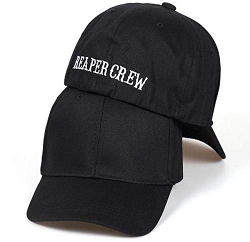 AJSJ Schwarze Hüte Sons of Anarchy Für Reaper Crew Angepasste Baseballkappe Frauen Männer Buchstaben Gestickter Hip Hop Für Männer, Schwarz, 56-58 cm