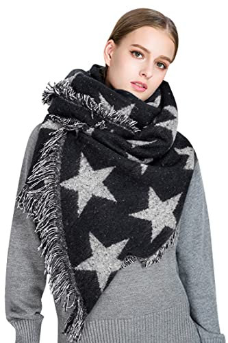 heekpek Scialle Donna Invernale Caldo Moda Nappe Morbido Leggera Sciarpa Lunga Avvolgere Autunno Inverno Scarf Wrap Shawl, nero#2