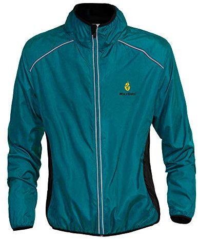 WOSAWE Herren Fahrradjacke Winddichte wasserdichte MTB Mountainbike Jacket Für Radfahren, Joggen & Wandern (Navy L)
