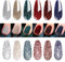 Vishine UV Gel Nagellack Glitzer - Reflektierend Funkelnd Shellac für Weihnachten - Einweichen Sparkly Shiny Gel Nagel Art Maniküre Lack - 6 Farben
