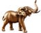 Elefant Statuen Skulpturen Desktop Harz Dekoration Handwerk - Mutter und Baby Symbol des Glücks, Gold, 37.5 * 14 * 26.5cm