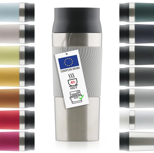 Blumtal - Mug Isotherme Etanche - Tasse Isotherme 350 ml - Des Heures D'Isolation Pour Boissons Chaudes Et Froides - Avec Fermeture Quick Press Pratique - Gris