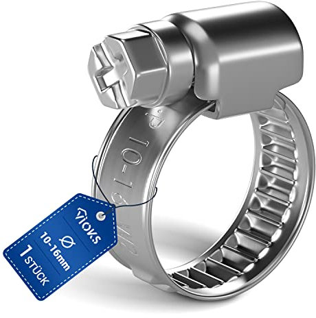 Schlauchschellen Chromstahl Schlauchklemmen Schellen 1x 10-16mmØ Schelle Waschmaschinenschlauch Rohrschellen für Schlauch Poolschlauch Waschmaschine Pool Klemmschelle Waschmaschine Abfluss Adapter