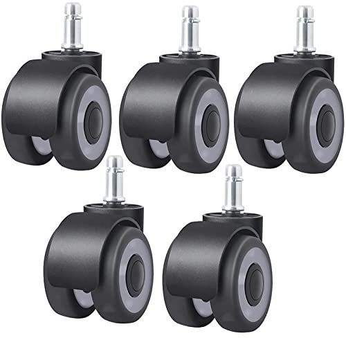 TGBDKMM 2'' Replacement Rubber Chair Set Office Chair Caster Wheels of 5 Desk Chair Wheels for Computer Chair and Gaming Chair Safe All Floors and Carpet Universal