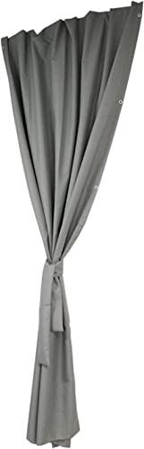 Grand Filippo Gardine 300x240 cm Grau - Outdoor Vorhang Wetterfest mit ösen - Langlebige und Wetterfeste Sonnenblende - Gardine mit Stahlseil Set - Vorhänge für Aussenbereich…