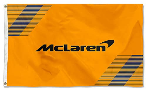 Dutern Karierte Rennflagge, McLaren-Flagge, Banner, 90 x 150 cm, für Autofans mit Messingösen, Gartendekoration