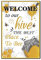 CREATCABIN Bees Metal Tin Sign Poster Vintage Retro Wall Art Decor Hanging Iron Painting Plaque for Home Kitchen Bathroom Living Room Decorations 8 x 12 Inch-Welcome To Our Hive The Best Place To Bee