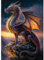 AIRDEA DIY Drache Diamond Painting Set Erwachsene Kinder, Landschaft Diamant Painting Bilder 5D Fantasie Diamant Kunst Tier Diamant Malerei Set Cross Stickerei Malerei Kits für Heimdekor 30x40 cm