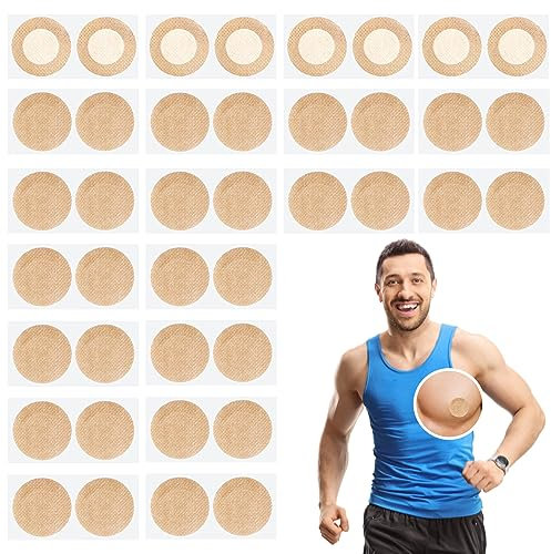 Cache teton homme, 40 pièces couvre-tétons pour hommes cache-tétons jetable hommes Couvertures de Mamelon de Hommes manchon de protection de mamelon pour homme pour la course à pied