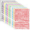 simarro Buchstaben Aufkleber, 1512 Stücke 12 Blätter Selbstklebend Nummern Buchstaben Hausnummer Aufkleber Klebebuchstaben Buchstaben Sticker Vinyl Wasserdichte Aufkleber Buchstaben