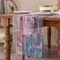 Caminos de Mesa Moderno Beige Gris Rojo Blanco Camino de Mesa Lino Pintura Arte Cubierta Mesa de Comedor Decoración para Bodas, Bautizos, Comuniones, Cumpleaños, 33x183cm