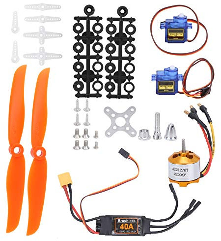 Kit de moteur d'avion RC pour hélicoptère RC 6035, hélice professionnelle télécommandée 40 A XT60T ESC Combo Kit complet Moteurs SG90 Servo 2212 KV2200 Moteur sans balais