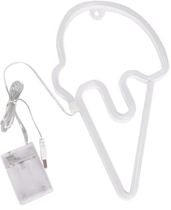 LOVIVER Eiscreme-Neon-LED-Lampe, leichtes Nachtlicht, tragbar, atmosphärische Lampe, Zuhause für Urlaub, Party, Café, Innenbereich, Kinderzimmer