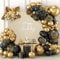 Luftballon Girlande Schwarz Gold, 110 PCS Schwarze Gold Luftballons mit Gold Konfetti Ballons, Ballon Girlande für Geburtstagsdeko, Abschlussfeier, Jubiläum, Ruhestand, Baby Shower, Hochzeit
