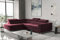 Kaiser Möbel, Ecksofa mit schlaffunktion, mit Bettkasten, Schlafsofa Atom Lux, Designer Sofa, Modern Design Couch, Polsterecke, Freistehend, Stoff Monolith Klasse A, Rotwein Links