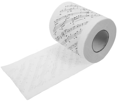 SOLUSTRE Toilettenpapier mit Motiv Musiknoten Klopapier aus Weißem Papier Sicher und Komfortabel für Badezimmerdeko und Musikliebhaber Geeignet