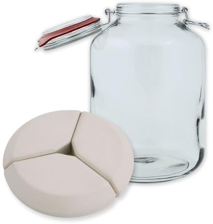 SOFTCOREFOOD Drahtbügelglas/5Liter + Beschwerungsstein - /Sauerkraut, Kimchi, Gemüse Fermentieren, 1-000-117